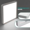 ZMH Flache LED-Deckenleuchte 23CM 6500K 18W Quadratisch Schlafzimmer Weiß LED Fest integriert Bild 3