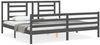 vidaXL Massivholzbett mit Kopfteil Grau 200x200 cm 3194723 Bild 2