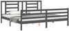 vidaXL Massivholzbett mit Kopfteil Grau 200x200 cm 3194723 Bild 4