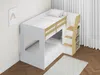 Vente-unique - NAROJAS Bett Holz, Platte BeigeWeiß - B 135,7 cm x H 128 cm x L 196,6 cm Bild 2