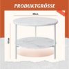WLIVE Couchtisch Couchtisch rund mit 2 Ebenen, Beistelltisch Holz mit Metallgestell (1 Tisch), Wohnzimmertisch mit Metallrahmen, für Wohnzimmer, Schlafzimmer Bild 3