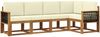 vidaXL Outdoor-Sofagarnitur mit Kissen 5 pcs Natur und Creme Polyester 3385211 Bild 2