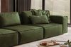 KAWOLA Sofa CARMO 4-Sitzer Leder olivgrün 68 x 118 x 366 cm Bild 4