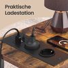 SONGMICS Beistelltisch mit LED-Beleuchtung, 2 Schubladen und Steckdosenleiste, Nachtisch für Schlafzimmer, Wohnzimmer, braun Bild 4