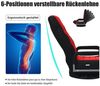 COSTWAY Bodenstuhl 360° drehbar, Bodensessel mit 6-Fach Verstellbarer Rückenlehne, Game Sessel gepolstert, Bodensofa Meditationsstuhl bis 140kg belastbar, Lazy Sofa (Rot und schwarz) Bild 3