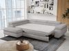 Ecksofa mit Bettfunktion, Modern Sofa, L-form, Einstellbare Kopfstützen, Bettkasten - PETER - Hellgrau Plüsch - Topper T25 - links Bild 5