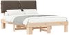 vidaXL Bettgestell mit gepolstertem Kopfteil Taupe 140 x 190 cm 877287 Bild 2