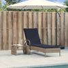 vidaXL Sonnenliege mit Rollen und Kissen Grau Poly Rattan 368315 Bild 3