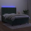 vidaXL Boxspringbett mit Matratze & LED Dunkelgrün 140x200 cm Samt 3139748 Bild 2