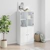 Highboard, BuffetSchrank, Büroschrank mit Türen Weiß 68x37x142 cm Holzwerkstoff Bild 3