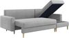 Ecksofa - L-form mit Schlaffunktion und Bettkasten - LANG - Hellgrau Mikrofaser Bild 4