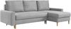 Ecksofa - L-form mit Schlaffunktion und Bettkasten - LANG - Hellgrau Mikrofaser Bild 2