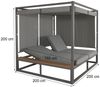 Aluminium Lounge-Gartenliege HWC-M63, Sonnenliege Bali-Liege Doppelliege Outdoor-Bett Daybed, 10cm-Polster ~ hellgrau Bild 3