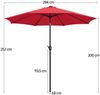 Yaheetech Sonnenschirm ∅ 222,5/261/294/326,5 cm, Gartenschirm mit Kurbel, Neigbar, UV Schutz 50+ Bild 4
