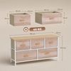 HOMCOM Kommode mit 5 Schubladen aus Stoff (Schrank, 1 St, Aufbewahrungsschrank), für Wohnzimmer, Schlafzimmer, 100 x 30 x 51,5 cm Bild 3