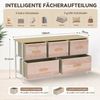 HOMCOM Kommode mit 5 Schubladen aus Stoff (Schrank, 1 St, Aufbewahrungsschrank), für Wohnzimmer, Schlafzimmer, 100 x 30 x 51,5 cm Bild 4