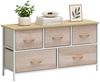 HOMCOM Kommode mit 5 Schubladen aus Stoff (Schrank, 1 St, Aufbewahrungsschrank), für Wohnzimmer, Schlafzimmer, 100 x 30 x 51,5 cm Bild 2