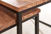 Wohnzimmertisch 2er Set Akazie Massivholz / Metall Beistelltisch Eckig, Design Couchtisch mit Metallbeine Sofatisch, Tischset 2-teilig Satztisch Bild 5