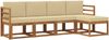 vidaXL Outdoor-Sofagarnitur 5 pcs Natur und Beige Massivholz Akazie 3366241 Bild 2