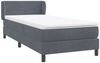 vidaXL Boxspringbett mit Matratze Dunkelgrau 90x220 cm Samt 3317638 Bild 4