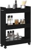 vidaXL Schrank Mit Rad Schwarz Eichen-Optik 60 x 22 x 79 cm 869140 Bild 3