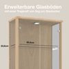K-Mbel Vitrinenschrank 2-trig (176x67x33cm) - Made in Germany - Standvitrine Buche mit 4 hhenverstellbaren Glasbden & LED - Glasvitrine Stehend - Vitrine Glas - Display Cabinet Bild 5
