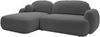 Mirjan24 'Mojato' Ecksofa mit Bettkasten und Schlaffunktion, Bouclé dunkelgrau, 90x175x275 cm, Links Bild 3