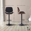 CLP 2er Set Barhocker Clawson Stoffbezug Bugholz höhenverstellbar und drehbar,walnuss/schwarz schwarz Bild 2