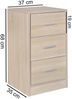 Wohnling Nachtkonsole Boxspringbett OLE mit 3 Schubladen in Holz Modern | B x H x T: 37,5 x 68 x 35 cm | Design Nachtkästchen | Nako - Nachttisch Kommode | Nachtschrank Bild 3