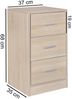 Wohnling Nachtkonsole Boxspringbett OLE mit 3 Schubladen in Holz Modern | B x H x T: 37,5 x 68 x 35 cm | Design Nachtkästchen | Nako - Nachttisch Kommode | Nachtschrank Bild 3