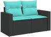 vidaXL 11-tlg. Garten-Sofagarnitur mit Kissen Schwarz Poly Rattan 3219487 Bild 5