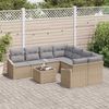 vidaXL Sofa Set mit Kissen 9 pcs Beige und Hellgrau Poly-Rattan 3346660 Bild 3