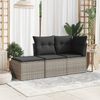 vidaXL Gartenhocker mit Kissen Grau 55x55x37 cm Poly Rattan 366117 Bild 3
