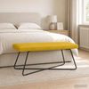 vidaXL Bank Uni Gelb 110 x 40 x 45 cm Samt 42038350 Bild 3