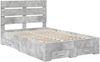 vidaXL Bettrahmen mit Schubladen Beton Grau 120 x 190 cm Holzwerkstoff 3411999 Bild 4
