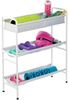 mDesign Metallregal Lagerregal Aufbewahrung schmal Polyesterböden Weiß / Grau Bild 5