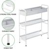 mDesign Metallregal Lagerregal Aufbewahrung schmal Polyesterböden Weiß / Grau Bild 3