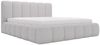 GRAINGOLD Cloud Bett 120x200, Polsterbett mit Bettkasten, Bouclé-Stoff, mit Kopfteil, Hellgrau Bild 2