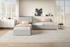 Merax Kinderbett, Eckbett, zwei Einzelbett mit Ausziehbett, Polsterbett, Funktionsbett mit Stauraum, mit Stauraumschrank, mit Stauraumschublade, mit Ausziehbett, 90x200 cm, ohne Matratze, Leinen, grau Bild 3
