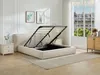 Vente-unique - TAVESO Bett SamtStoff Beige - B 214 cm x H 92 cm x L 234 cm Bild 2