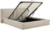 Vente-unique - TAVESO Bett SamtStoff Beige - B 214 cm x H 92 cm x L 234 cm Bild 5
