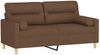 vidaXL 2-Sitzer-Sofa mit Zierkissen Braun 140 cm Stoff 3200824 Bild 3