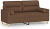 vidaXL 2-Sitzer-Sofa mit Zierkissen Braun 140 cm Stoff 3200824 Bild 2