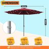 Clanmacy Sonnenschirm Sonnenschirm Rund,Kurbel,Knickbar,Eisen,LED,350cm,Rot Bild 2