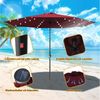 Clanmacy Sonnenschirm Sonnenschirm Rund,Kurbel,Knickbar,Eisen,LED,350cm,Rot Bild 3
