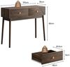 IDEASY Schreibtisch Mid-Century Konsolentisch mit Schubladen in Walnuss, Walnuss-Konsolentisch mit Schubladen für Flur & Wohnzimmer Bild 4