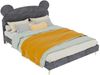 Kinderbett 140x200 cm in Grau mit Bärenohr-Polsterkopfteil – modernes Bett aus Stoff und Metall Bild 5