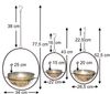 DanDiBo Blumenampel Innen Metall Wand Hängepflanzen 96087 3er Set mit Topf Silber Pflanzenhänger Blumenhänger Topfhänger Blumen Blumentopfhänger Hängetopf Bild 2
