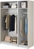 Selsey 'Moonir' Kleiderschrank 3-türig mit 2 Kleiderstangen, greige 200 x 150 x 57 cm Bild 4