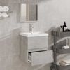 vidaXL Badschrank mit Spiegel Betongrau Holzwerkstoff 804867 Bild 3
